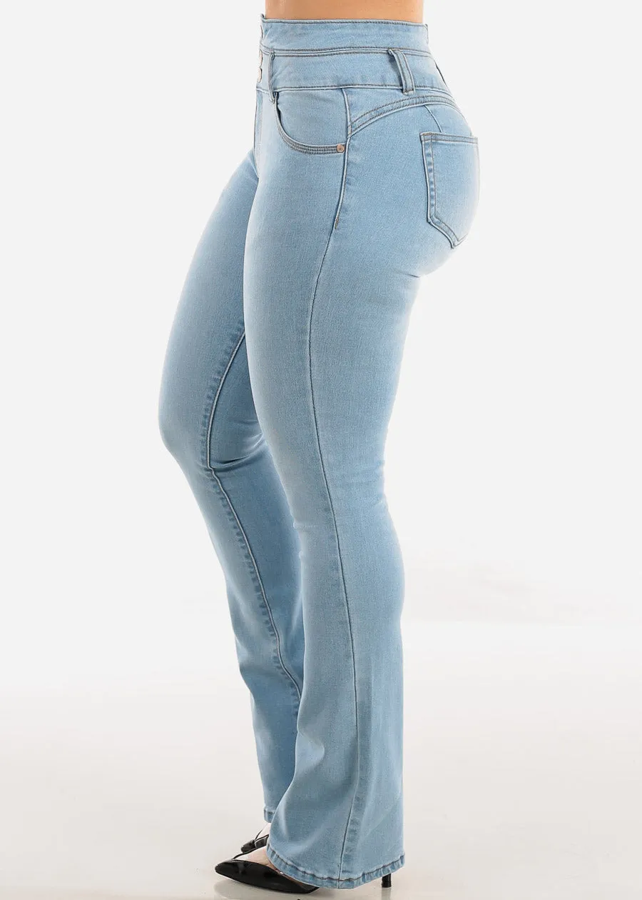 High Waisted Butt Lifting Bootcut Jeans Light Blue sold by Moda product image thumbnail 5