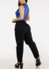 Black High Waist Knee Pleats Parachute Jogger Pants sold by Moda