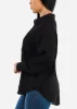 Black Long Sleeve Textured Button Down Shirt sold by Moda