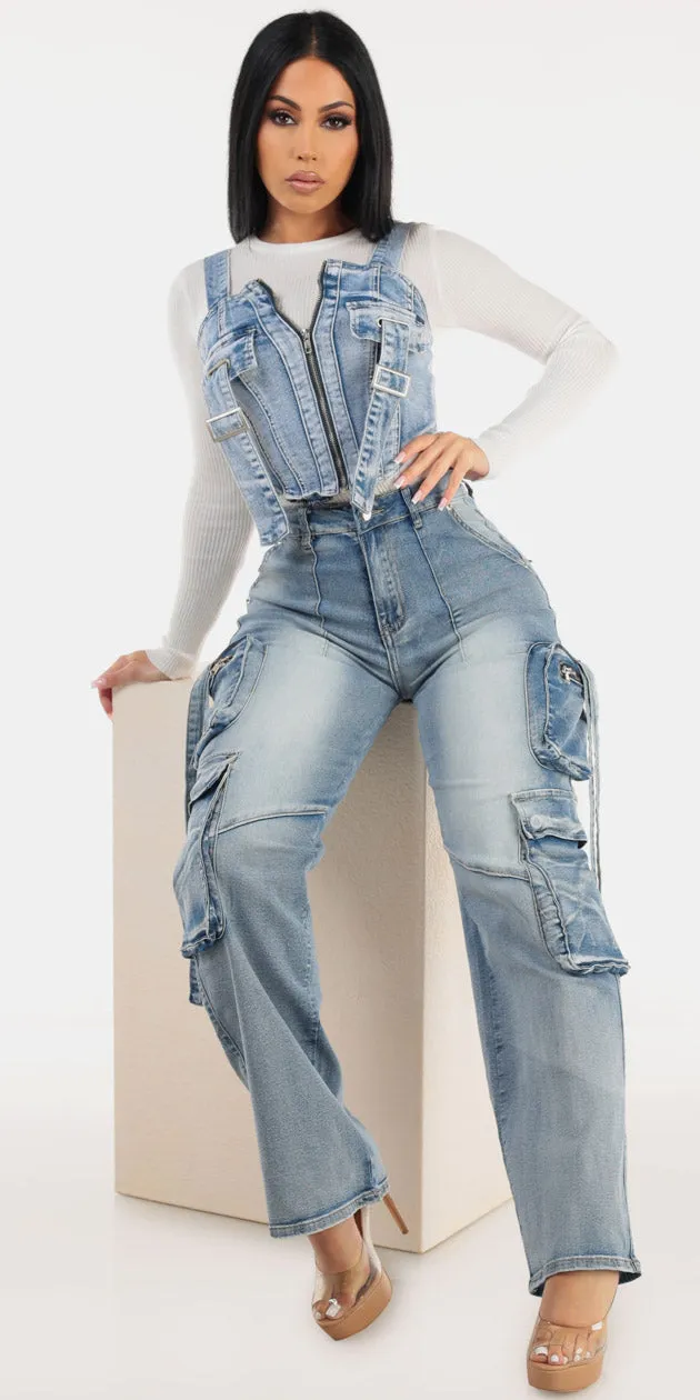 Vest White Cargo Denim Trio sold by Moda