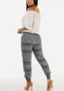 Smocked Waist Printed Jogger Pants Olive sold by Moda