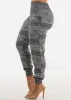 Smocked Waist Printed Jogger Pants Olive sold by Moda