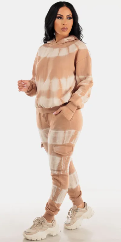 Taupe Tie Dye Jogger Combo sold by Moda