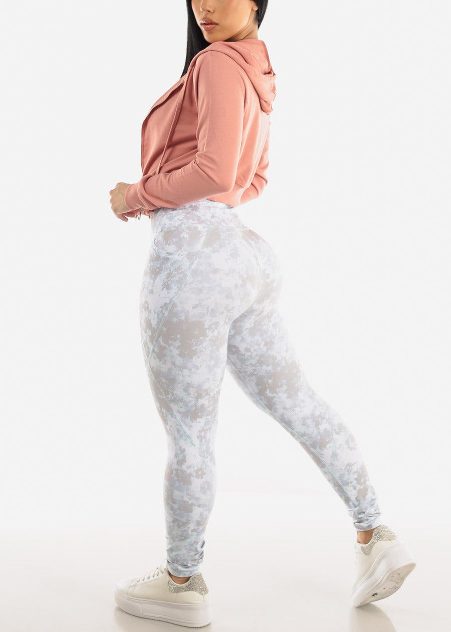 Long Sleeve Zip Up Cropped Hoodie Mauve sold by Moda product image thumbnail 3