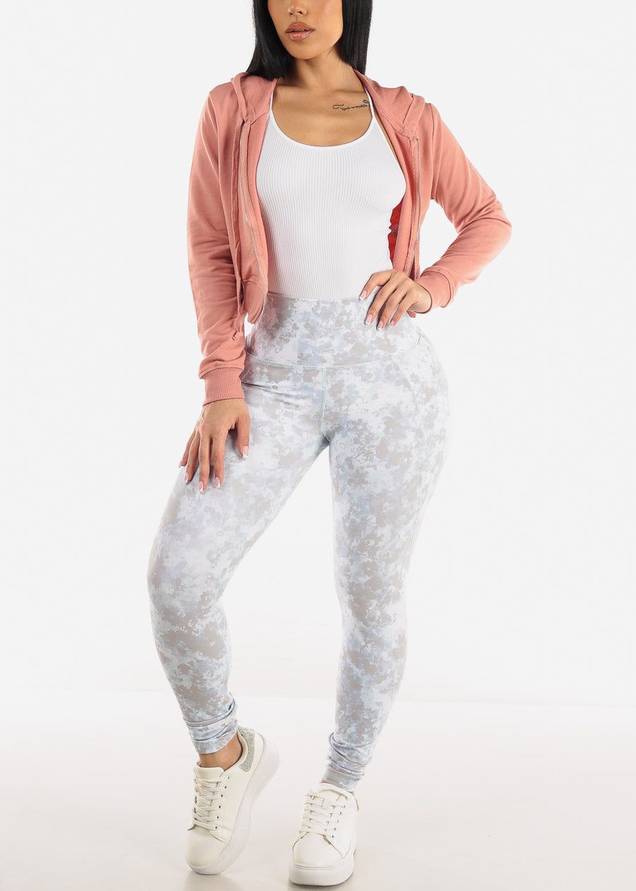 Long Sleeve Zip Up Cropped Hoodie Mauve sold by Moda product image thumbnail 2