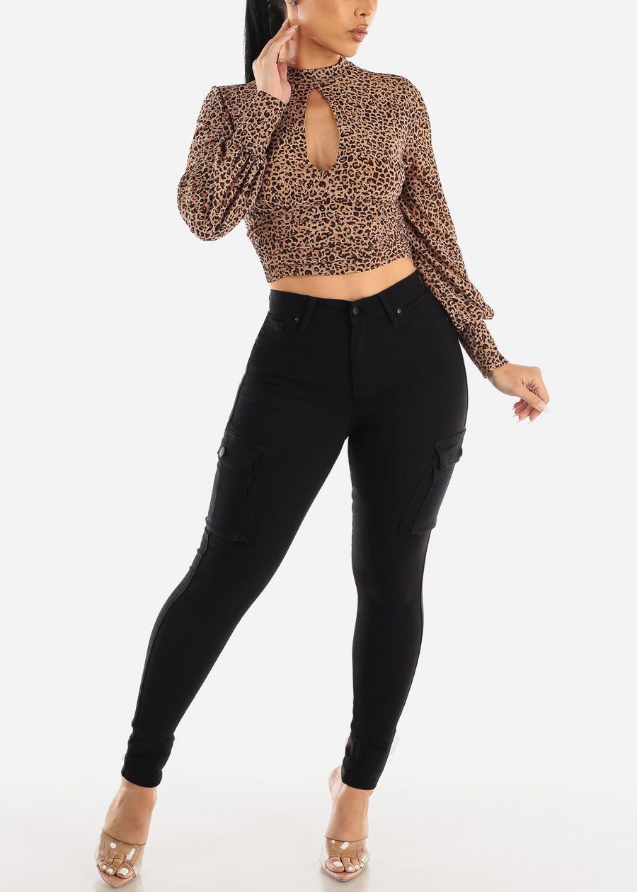 Hyper Stretch Black Cargo Skinny Pants sold by Moda product image thumbnail 3