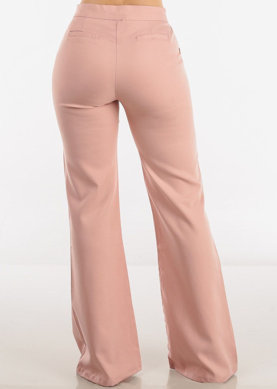 High Waist Formal Flared Bootcut Dress Pants Mauve sold by Moda product image thumbnail 4