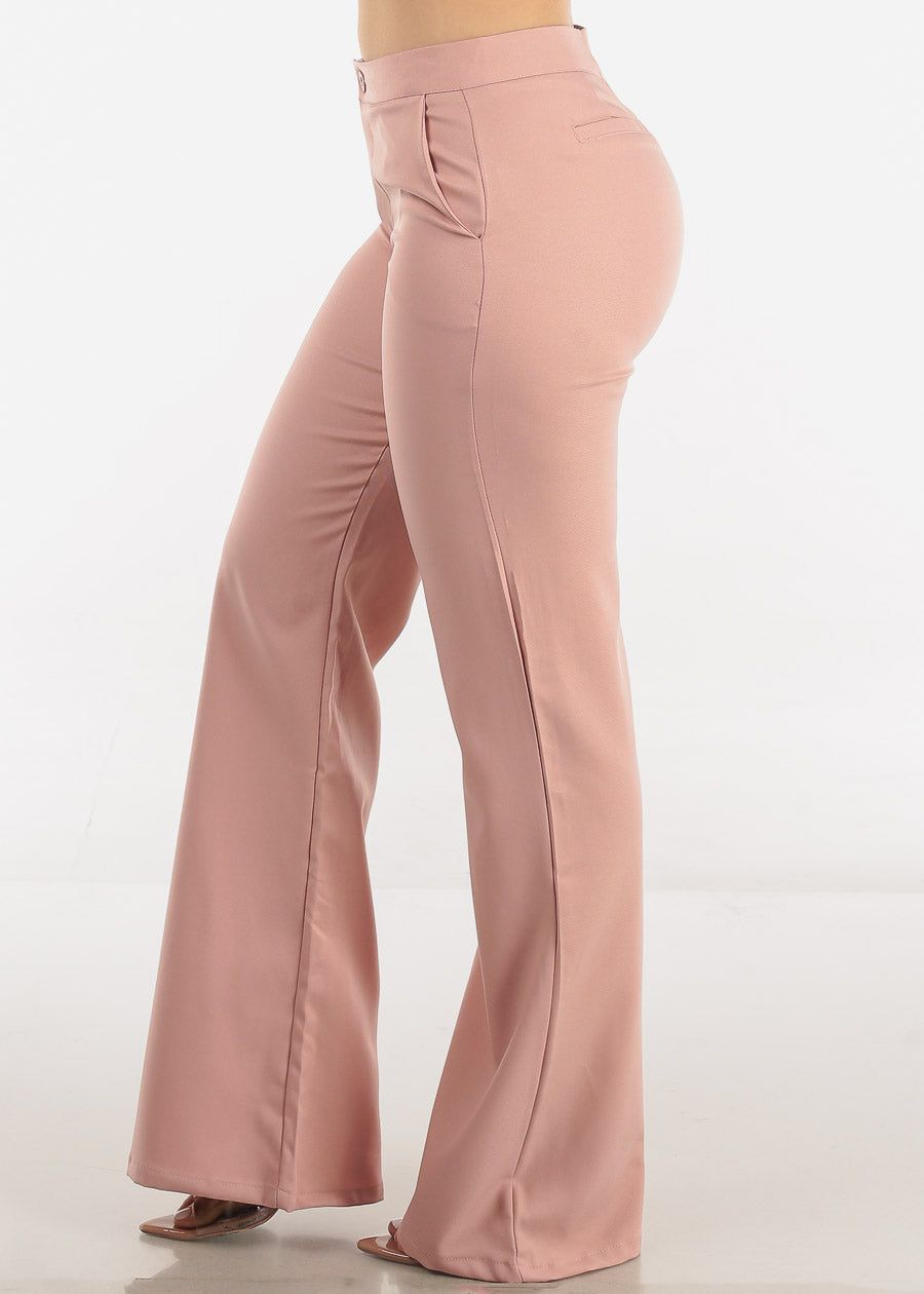 High Waist Formal Flared Bootcut Dress Pants Mauve sold by Moda product image thumbnail 3