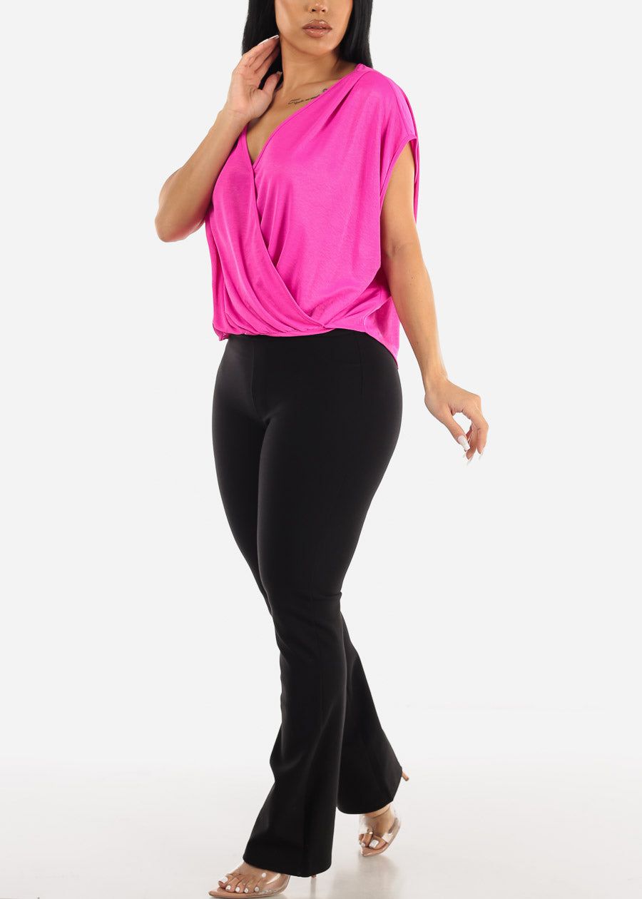 Short Sleeve Surplice Top Hot Pink sold by Moda product image thumbnail 2