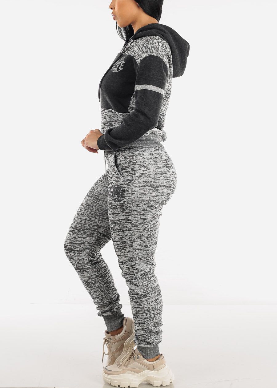 Fleece Pullover Hoodie & Jogger Sweatpants Grey (2 PCE SET) sold by Moda product image thumbnail 2