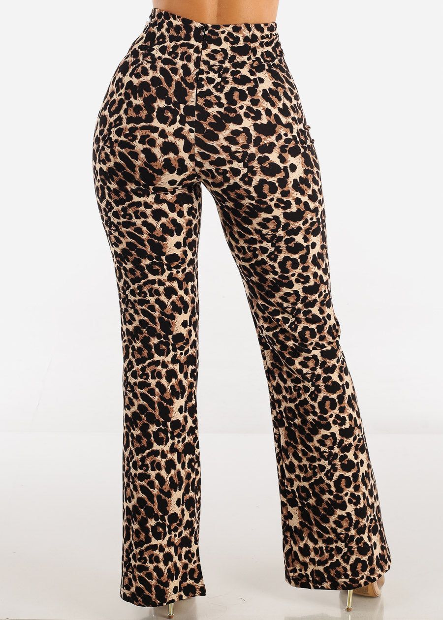 High Waist Animal Print Flared Pants sold by Moda product image thumbnail 4