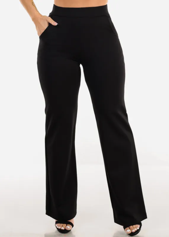 Black Super High Waisted Straight Dress Pants sold by Moda