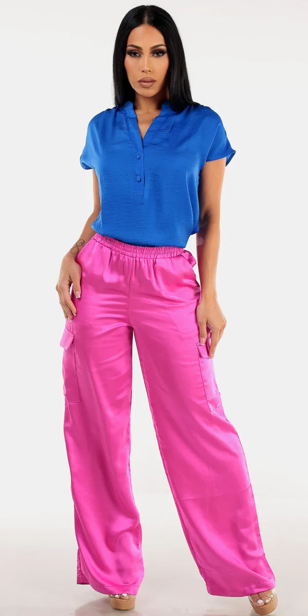 Shirt & Satin Cargo Pants Outfit sold by Moda