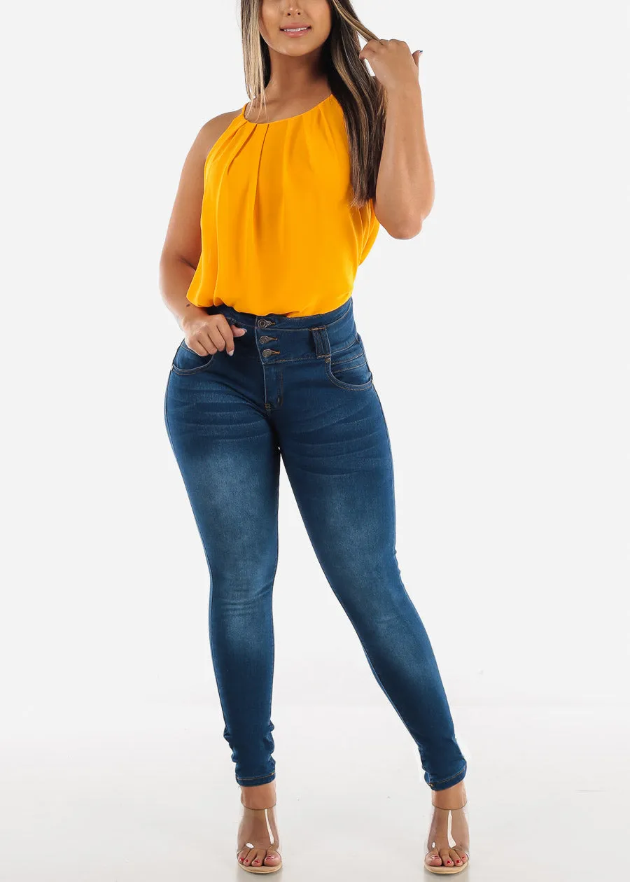 Levanta Cola High Rise Dark Blue Skinny Jeans sold by Moda product image thumbnail 2
