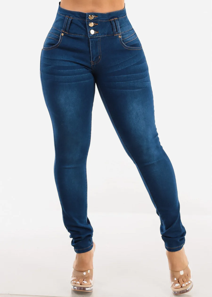 Levanta Cola High Rise Dark Blue Skinny Jeans sold by Moda product image thumbnail 5