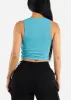 Sleeveless Round Neck Tank Top Blue sold by Moda