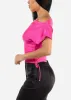 Short Sleeve Fuschia Top w Adjustable Drawstring Sides sold by Moda