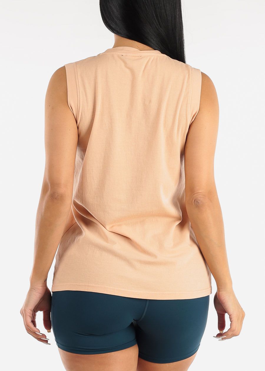 Pima Cotton Sleeveless Top Pink w Slit Sides sold by Moda product image thumbnail 4