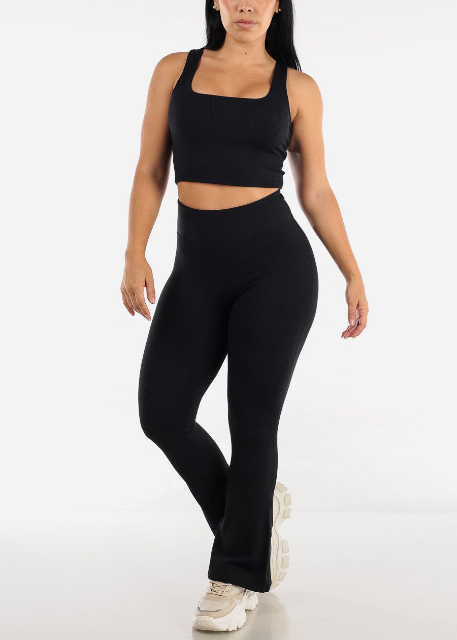 Ribbed Square Neck Cropped Active Tank Top sold by Moda product image thumbnail 2