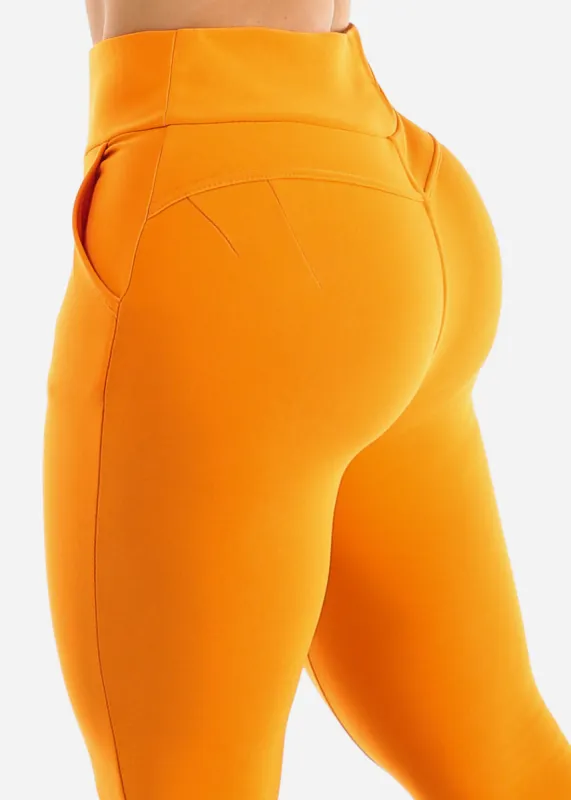 Butt Lift High Waisted Skinny Pants Orange sold by Moda