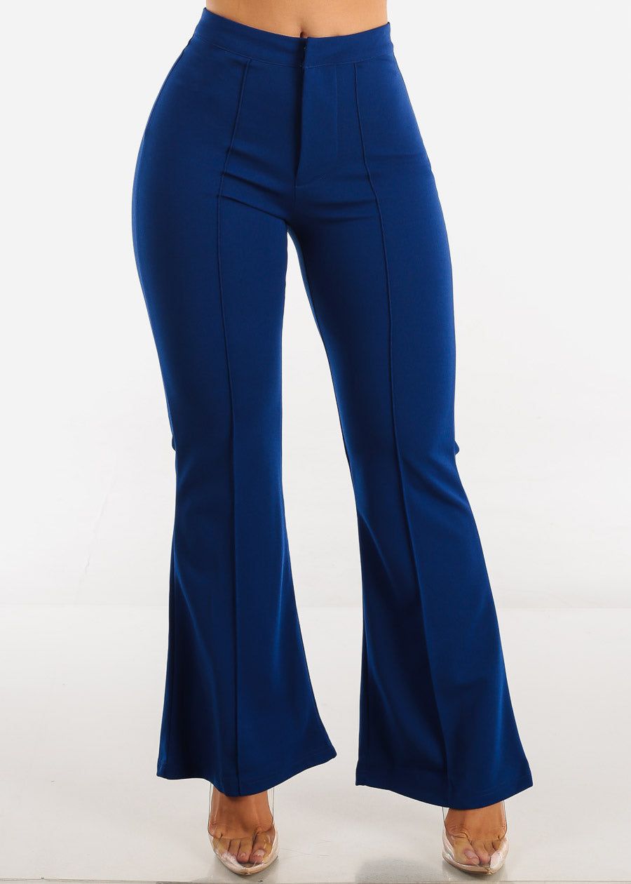 High Waist Wide Leg Flare Dress Pants Royal Blue sold by Moda product image thumbnail 2