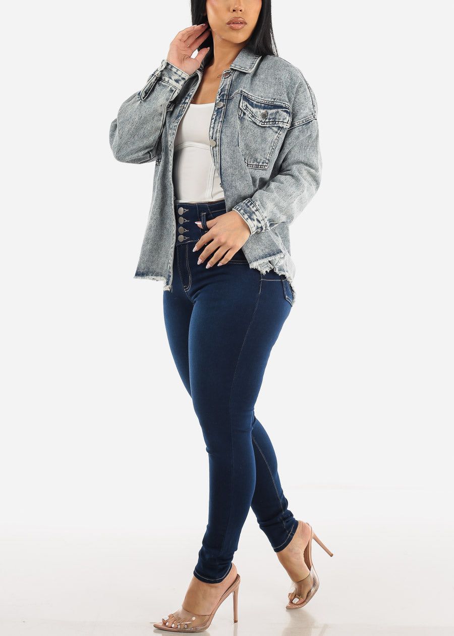 White Long Sleeve Corset Style Crop Top sold by Moda product image thumbnail 2