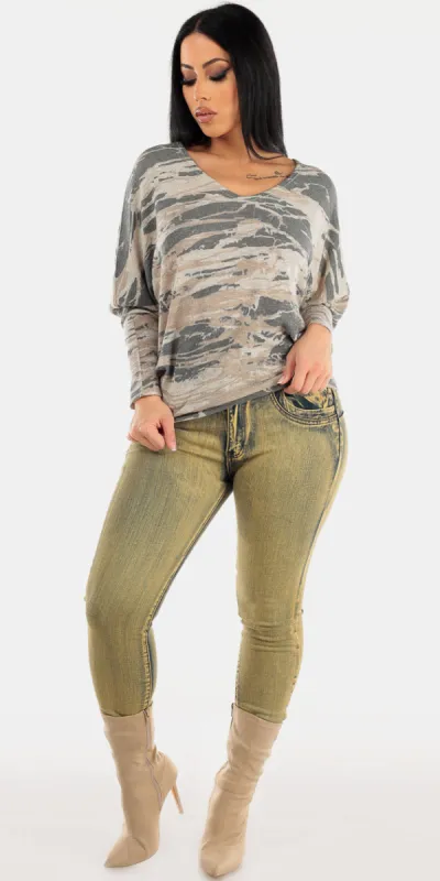 High Wiast Skinnies Tunic Top Set sold by Moda