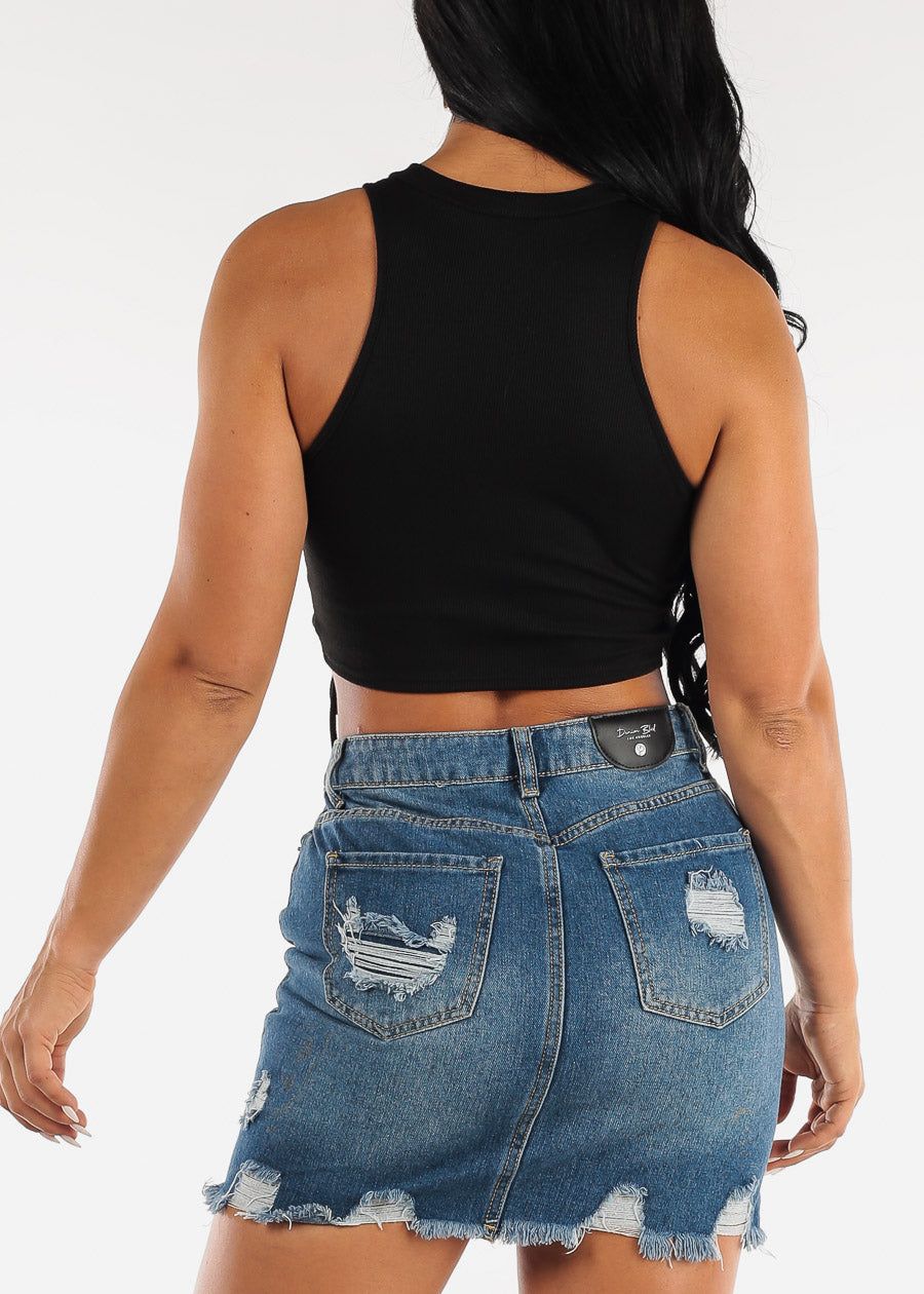 Day Off Graphic Sleeveless Drawstring Front Crop Top sold by Moda product image thumbnail 4