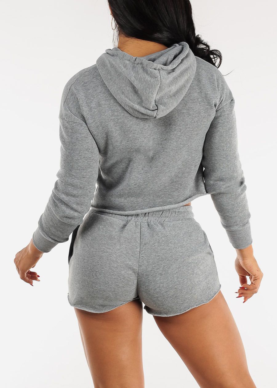 Fleece Cropped Hoodie & Shorts Grey (2 PCE SET) sold by Moda product image thumbnail 4