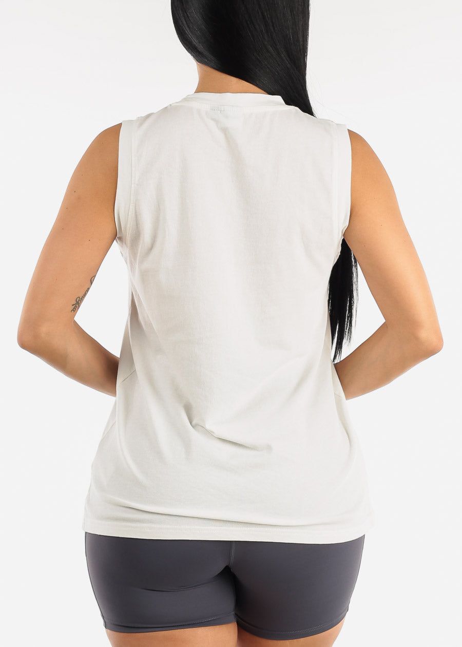 Pima Cotton Sleeveless Top Ivory w Slit Sides sold by Moda product image thumbnail 4