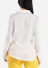 White Linen Button Down Shirt sold by Moda