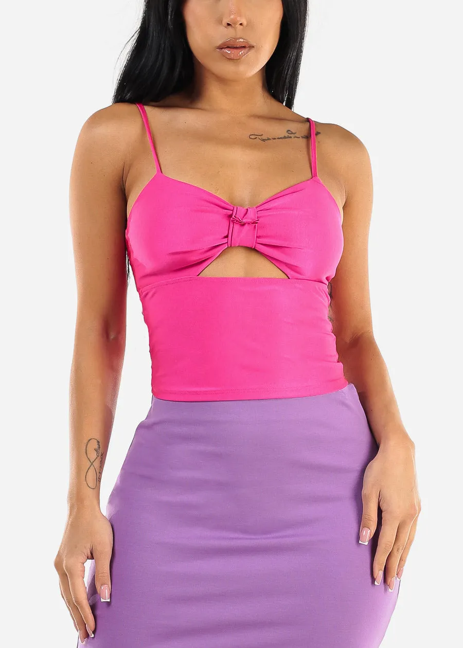 Sleeveless Cut Out Crop Top Fuchsia sold by Moda product image thumbnail 3