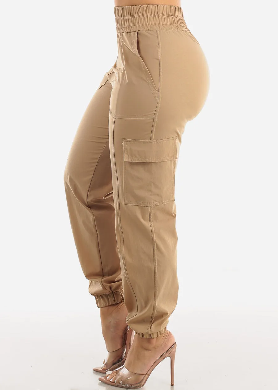 Thick High Waist Khaki Cargo Jogger Pants sold by Moda product image thumbnail 3