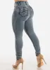Ultra High Waisted Butt Lifting Skinny Jeans Med Sand Wash sold by Moda