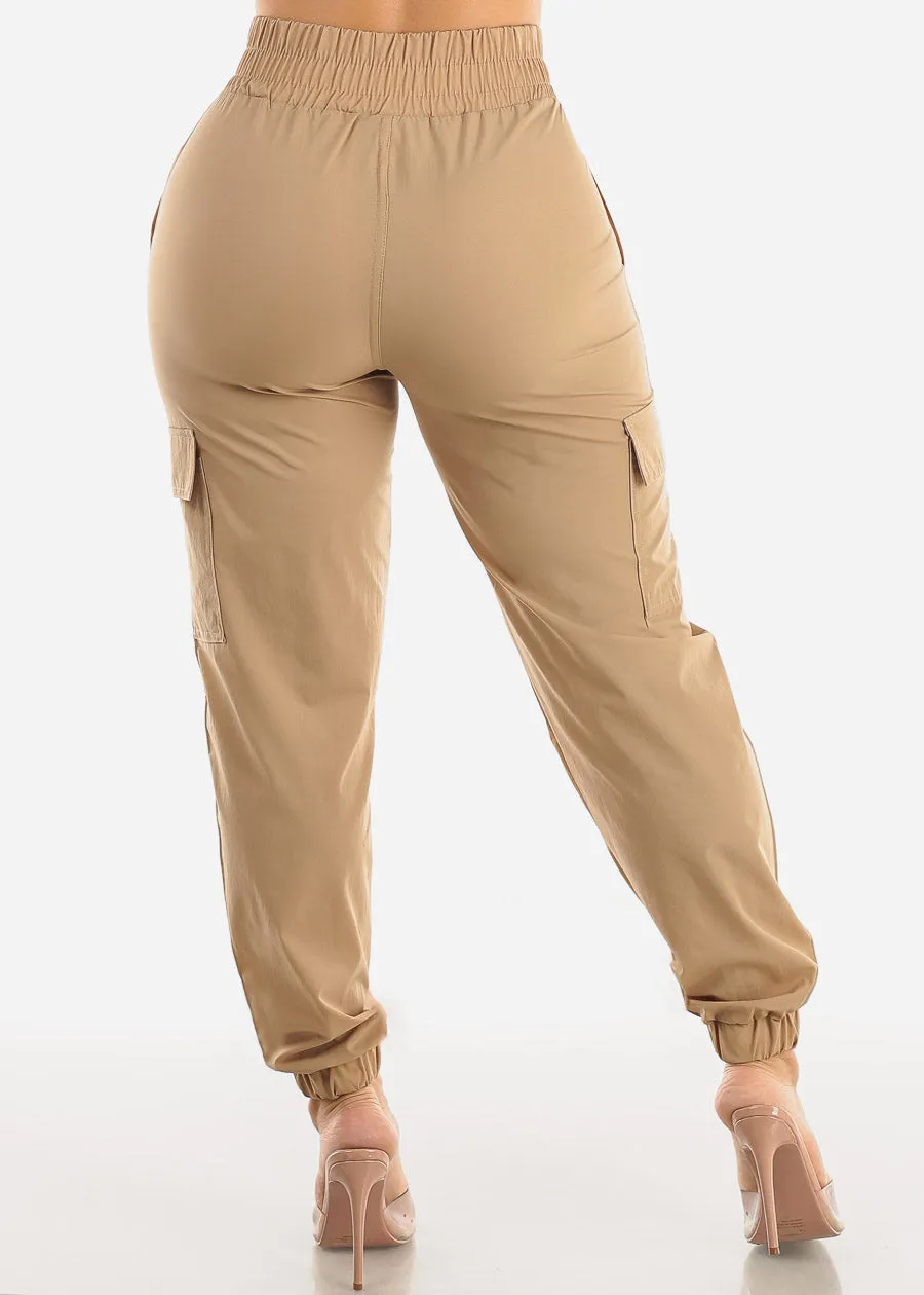 Thick High Waist Khaki Cargo Jogger Pants sold by Moda product image thumbnail 4