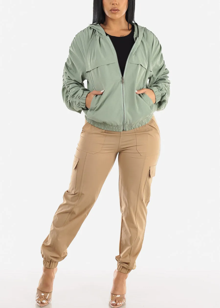 Thick High Waist Khaki Cargo Jogger Pants sold by Moda product image thumbnail 2