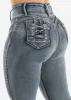 Ultra High Waisted Butt Lifting Skinny Jeans Med Sand Wash sold by Moda