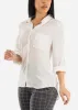 White Chiffon Button Up Dressy Shirt sold by Moda