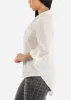 White Chiffon Button Up Dressy Shirt sold by Moda