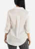 White Chiffon Button Up Dressy Shirt sold by Moda