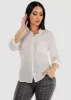 White Chiffon Button Up Dressy Shirt sold by Moda
