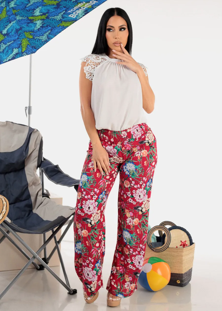 Crochet Sleeve Mock Neck White Blouse sold by Moda product image thumbnail 2