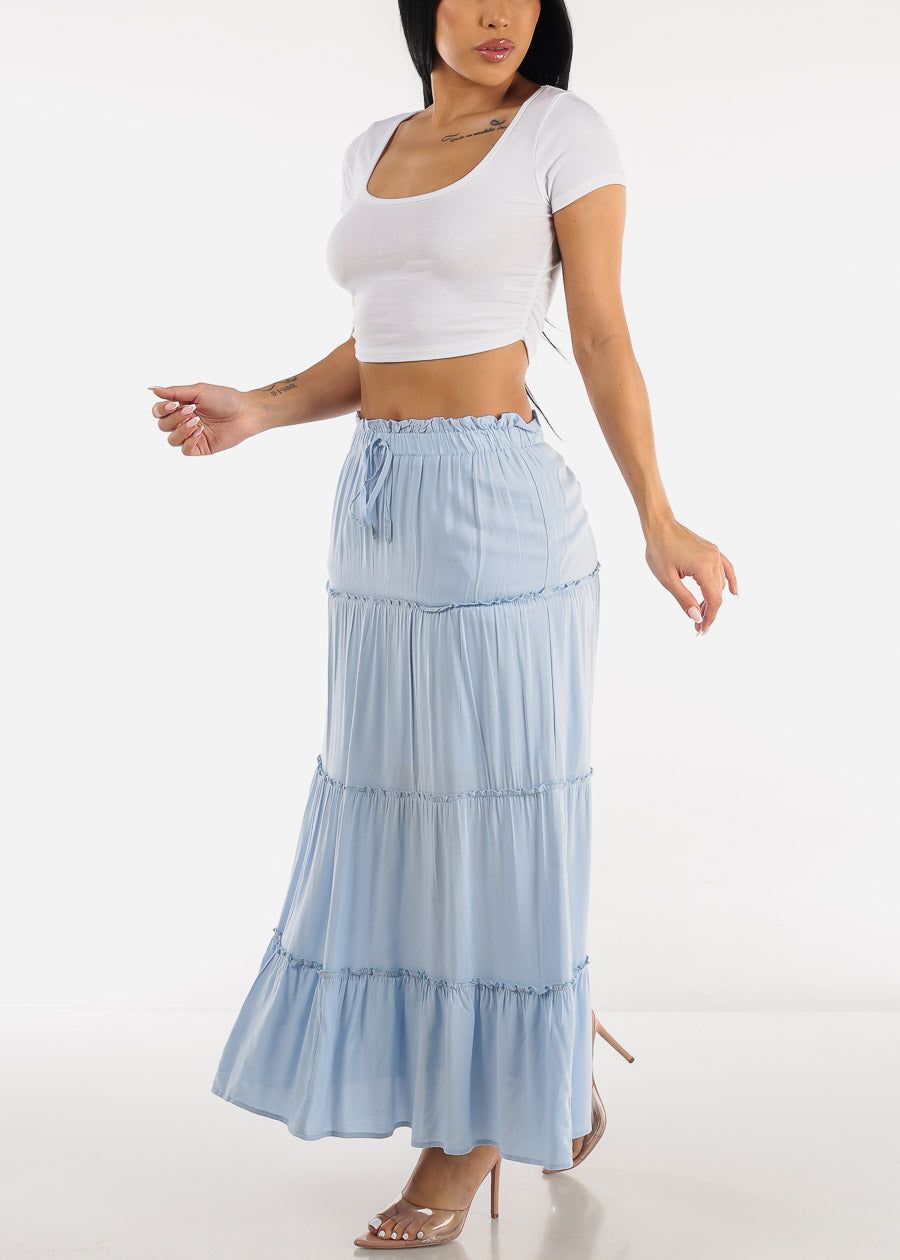 White Short Sleeve Ruched Sides Crop Top sold by Moda product image thumbnail 2