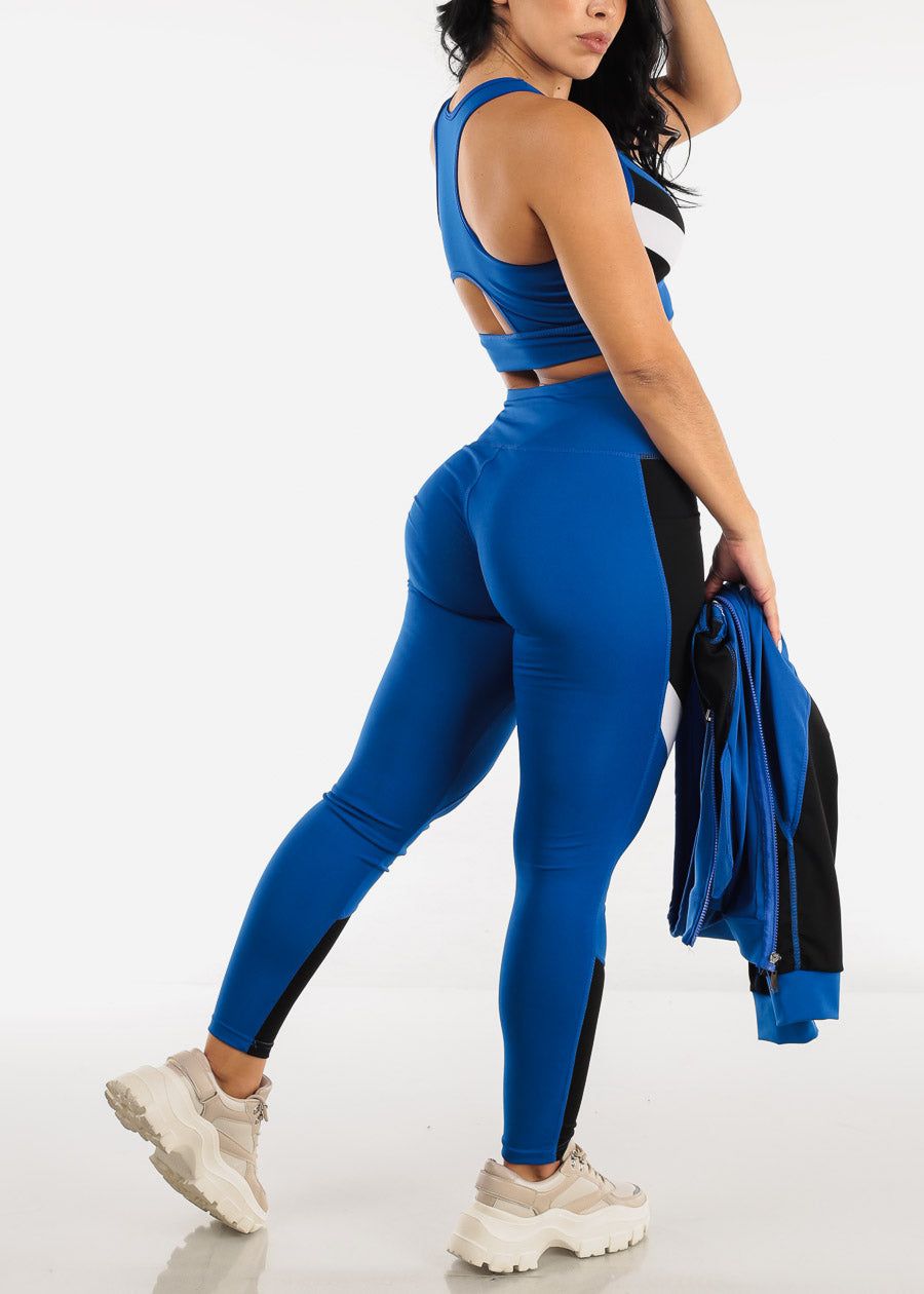 Blue Activewear Jacket, Sports Bra & Leggings (3 PCE SET) sold by Moda product image thumbnail 6