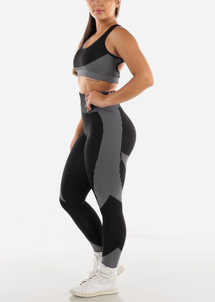 Activewear Set Sport Bra & Leggings B&W (2 PCE) sold by Moda product image thumbnail 3