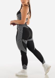Activewear Set Sport Bra & Leggings B&W (2 PCE) sold by Moda