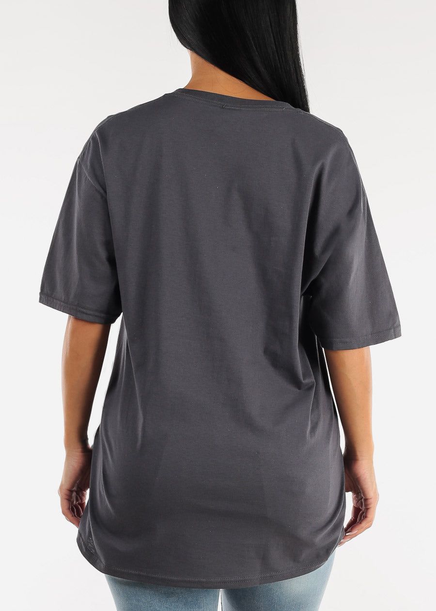 Short Sleeve Stay Wild Oversize Graphic Tee Charcoal sold by Moda product image thumbnail 4