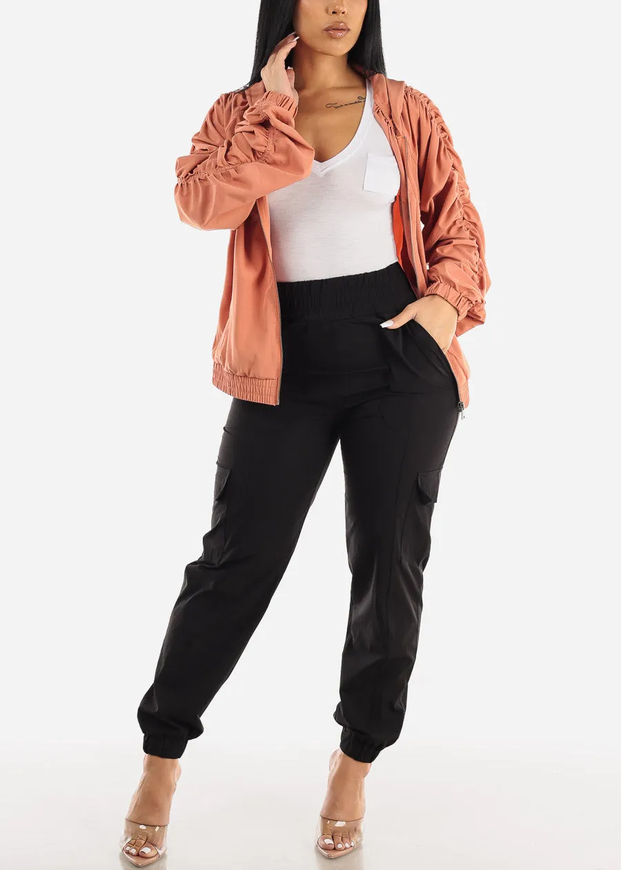 Black Thick High Waist Cargo Jogger Pants sold by Moda product image thumbnail 2