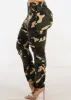 High Waisted Camo Cargo Pants w Adjustable Drawstring Hem sold by Moda