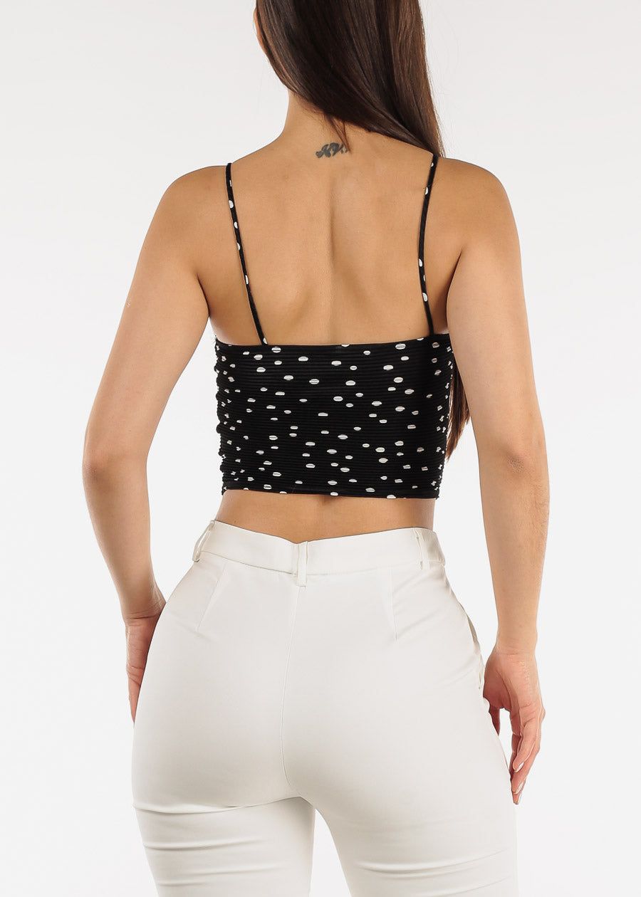 Black Sleeveless Polka Dot Bandana Crop Top sold by Moda product image thumbnail 4